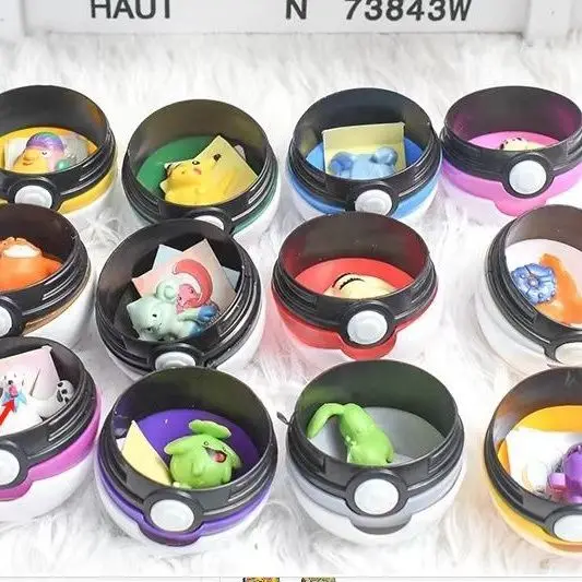 12 pçs/set pokemon poke bola figura brinquedos anime pikachu bolso monstro animal de estimação elf pvc estatueta ação coleção modelo bonecas presentes