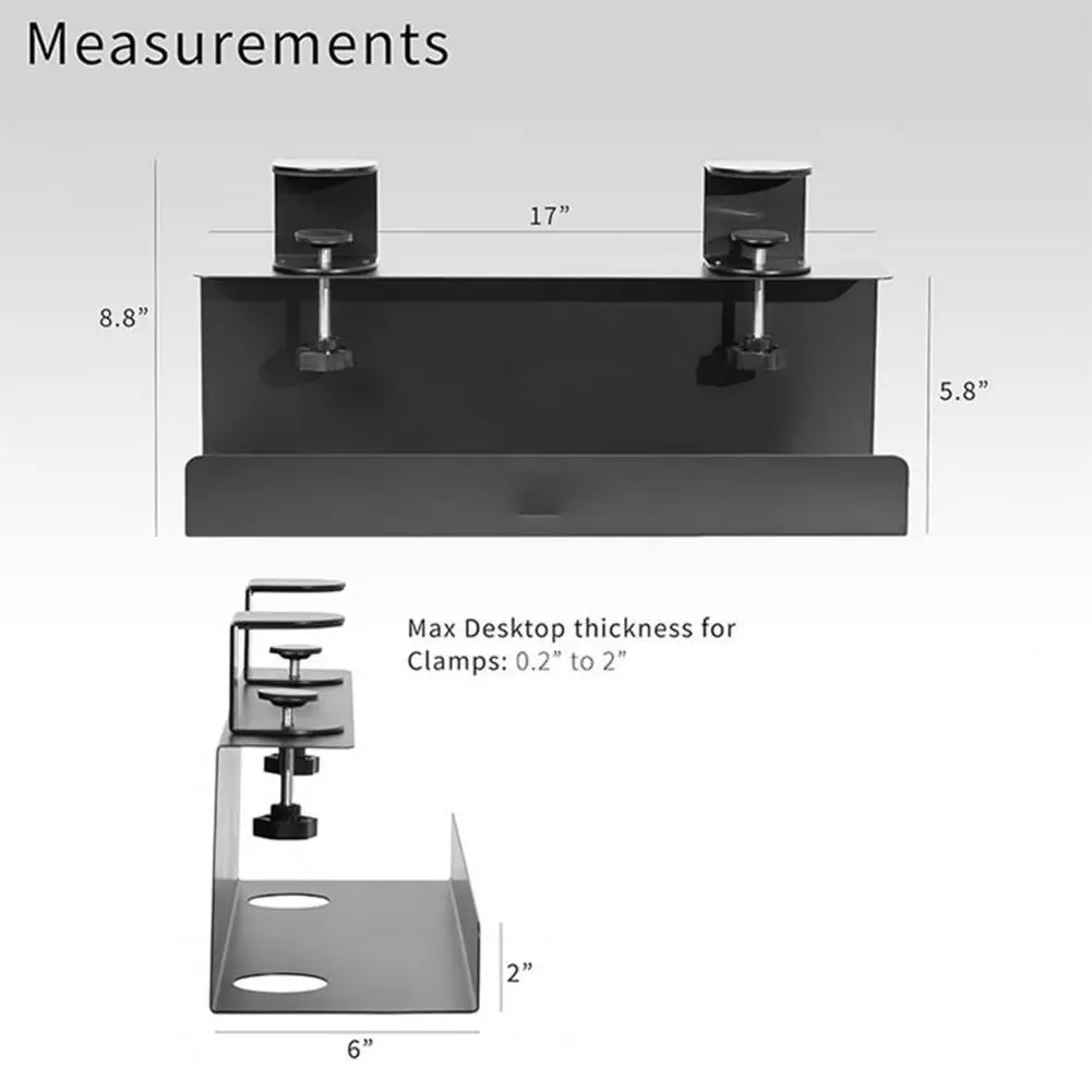 Imagem -03 - Forte Carga-rolamento Cabo Organizer Bandeja Clamp-on Power Strip Workspace Cabo de Fio para Eficiente