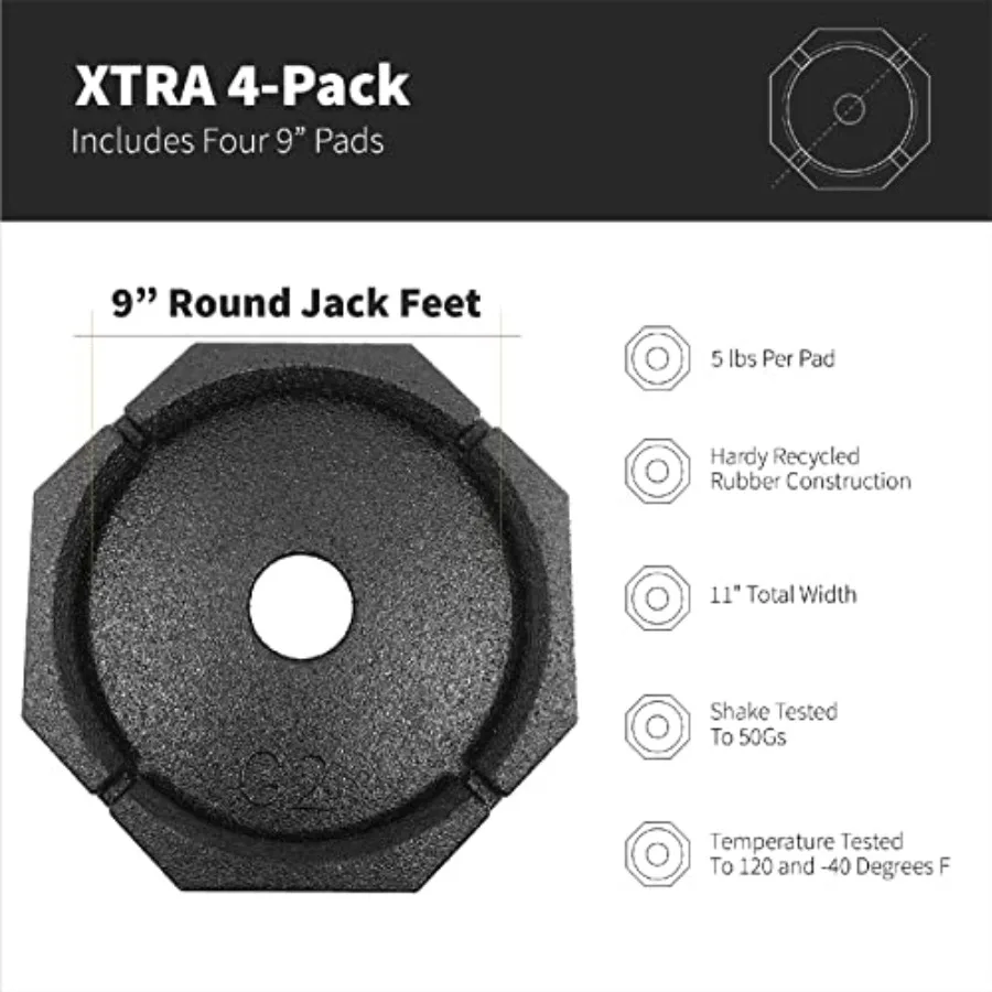 RV leveling system for outdoor use, rubber material, black color, adds 61 surface area for enhanced stability view 2