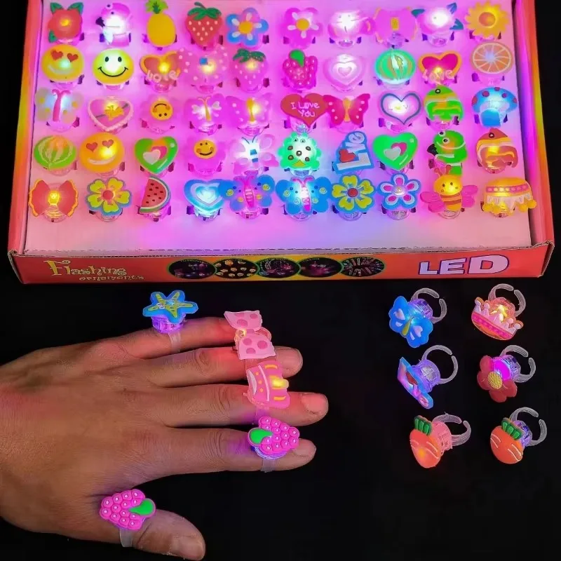 Glitter Soft Rubber Ring, Glowing Ring, Glowing Finger Light, Glitter Finger Light Christmas Toy