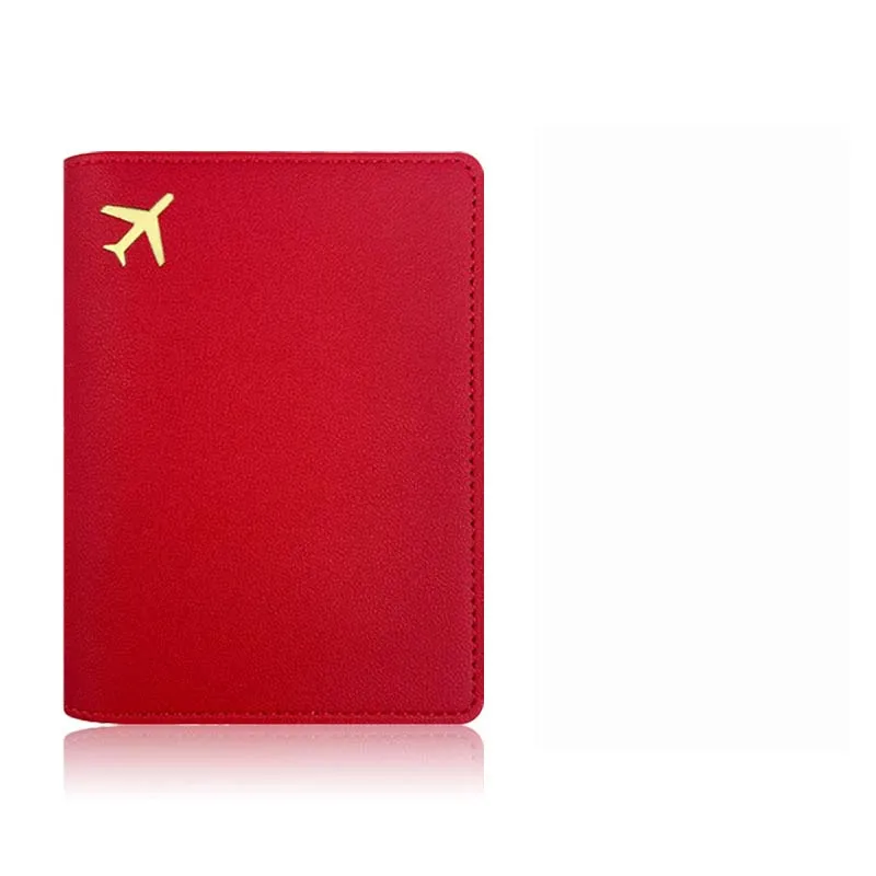 Fashion Airplane Travel Passport Cover for Women Travel Passport Case Leather  Passport Wallet Purse Girl Passport Holder