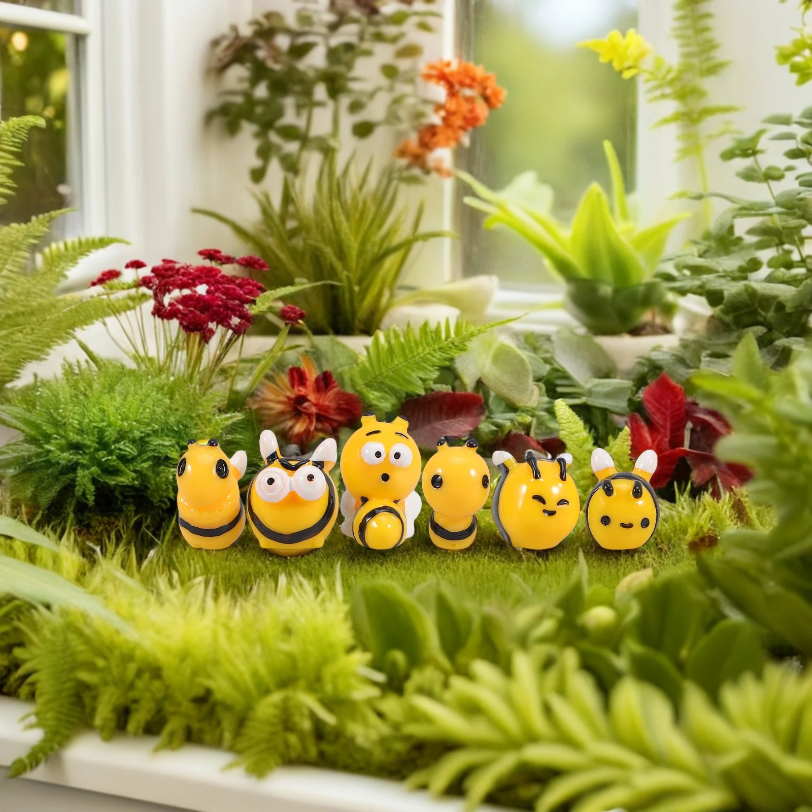 

6 Pcs Landscape Gardening Decor Resin Bee Craft Kits Hair Accessories Mini Insect naments Home Cream Clay Projects