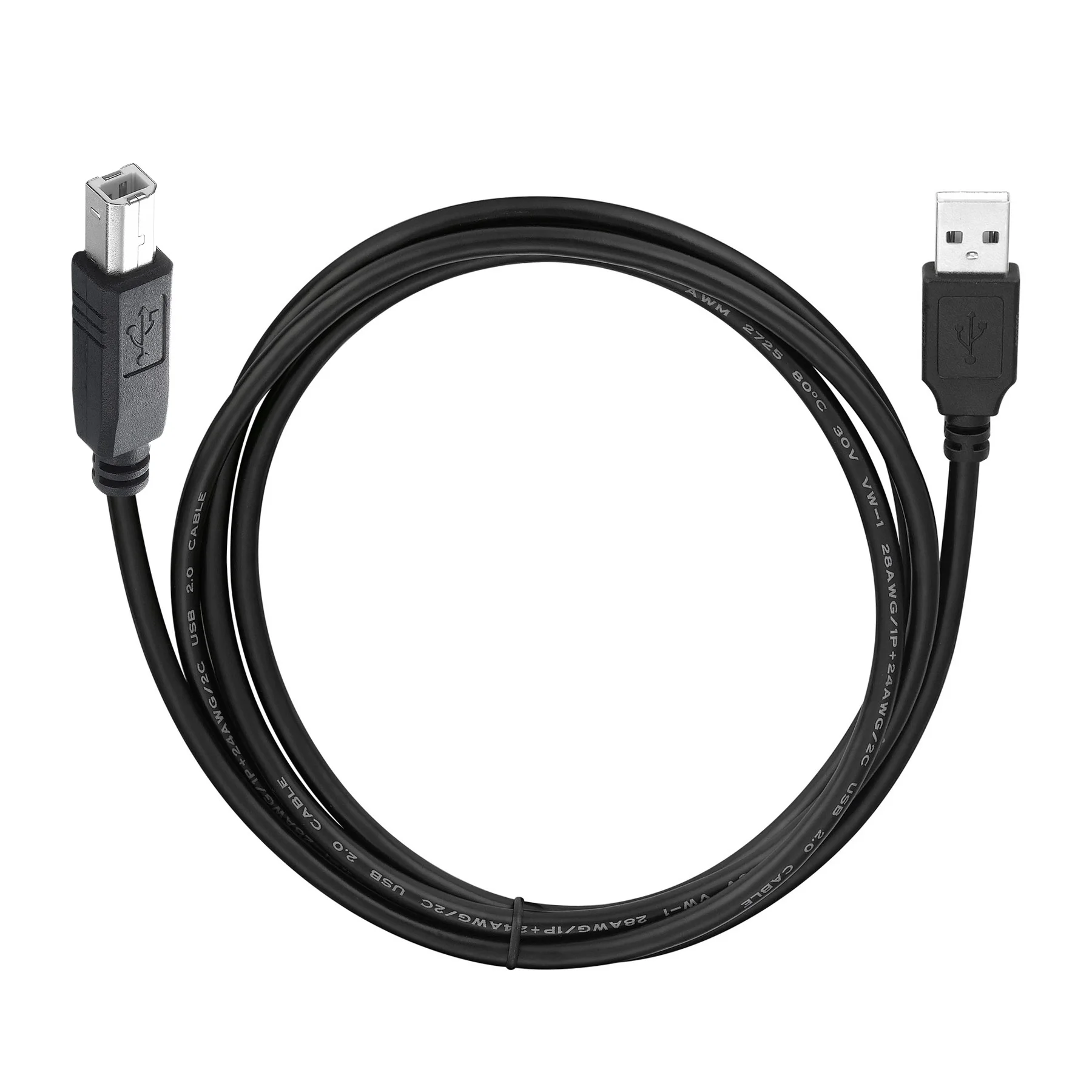 Bochara USB 2.0 Printer Cable Type A Male to Type B Male Foil+Braided(inside) Shielded 30cm 50cm 100cm