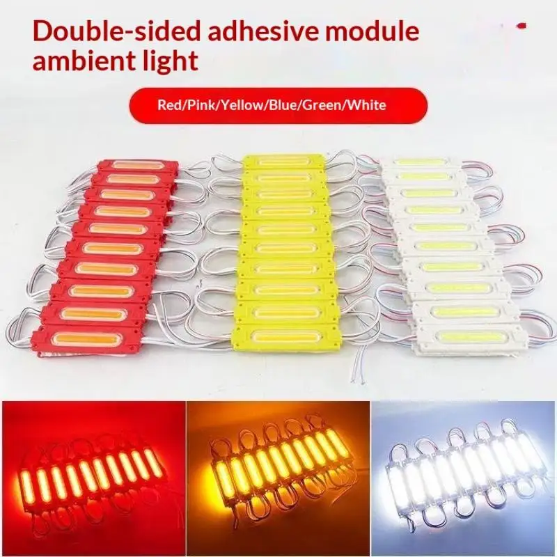 10PCS/lot 12V/24V Multicolour Led Modules COB Light Backlight Shop Banner Waterproof IP65 Decorations Warm White