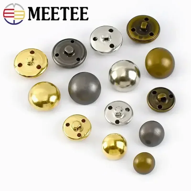 10/20/50Pcs 10-25mm Metal Retro Buttons Round Mushroom Shank Button for Jacket Coat Suit Clothes Decor Buckle Sewing Accessories