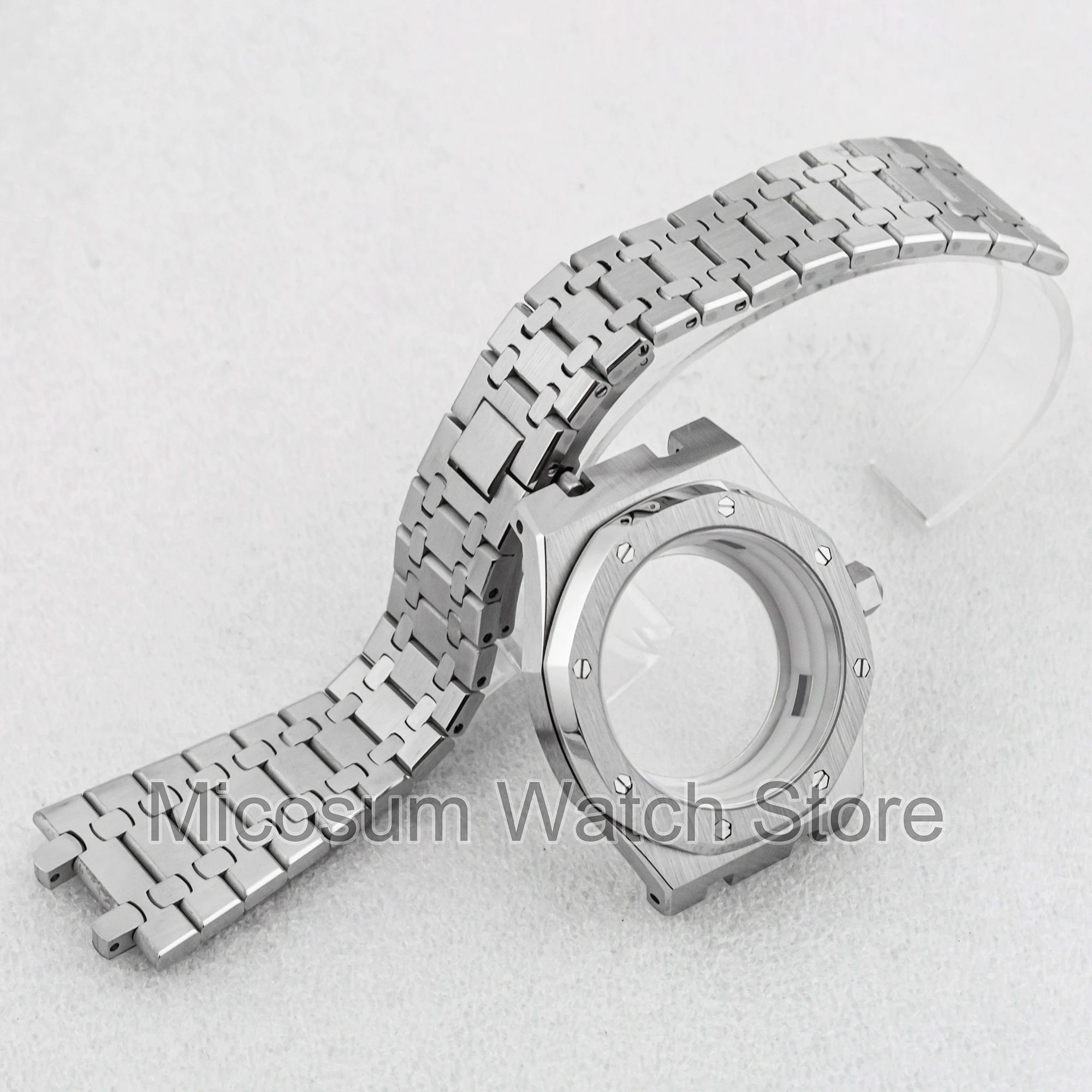 

41MM NH35 Case Stainless steel Bracelet Sapphire Glass Waterproof for Octagon Royal NH35 NH36 Movement 31.8mm Dial Watch Strap