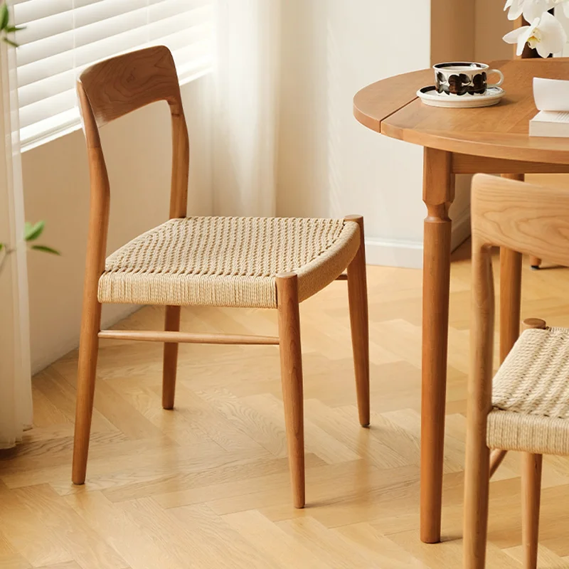 Sedie da pranzo antiche in legno Design minimalista sedie da pranzo Comfort ciliegia Rattan tessitura Sillas De Comedor mobili per la casa ZSBT