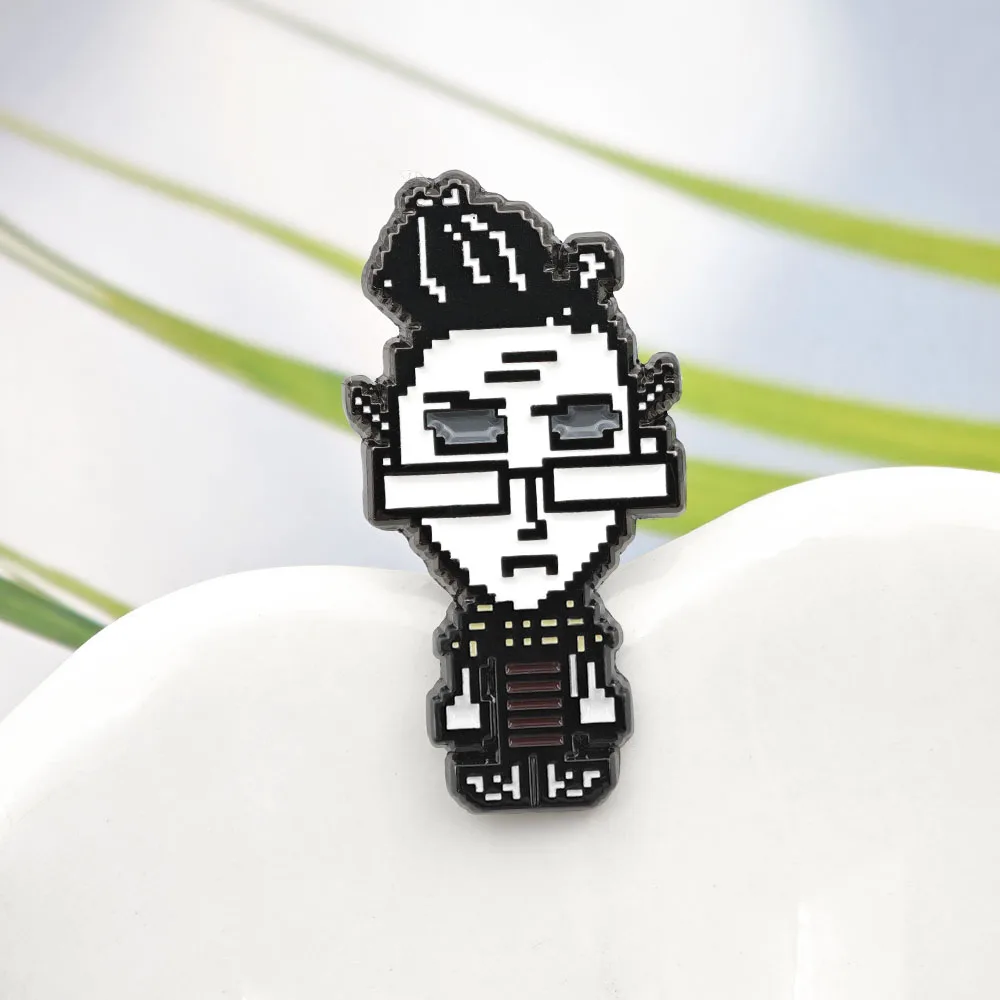 LISA The Painful RPG Game Pixel Art Emaille-Pin Niedliche 8-Bit-Cartoon-Broschen Lustige Brillenfigur-Abzeichen Gamer-Geschenk für Rucksäcke – Detail 11