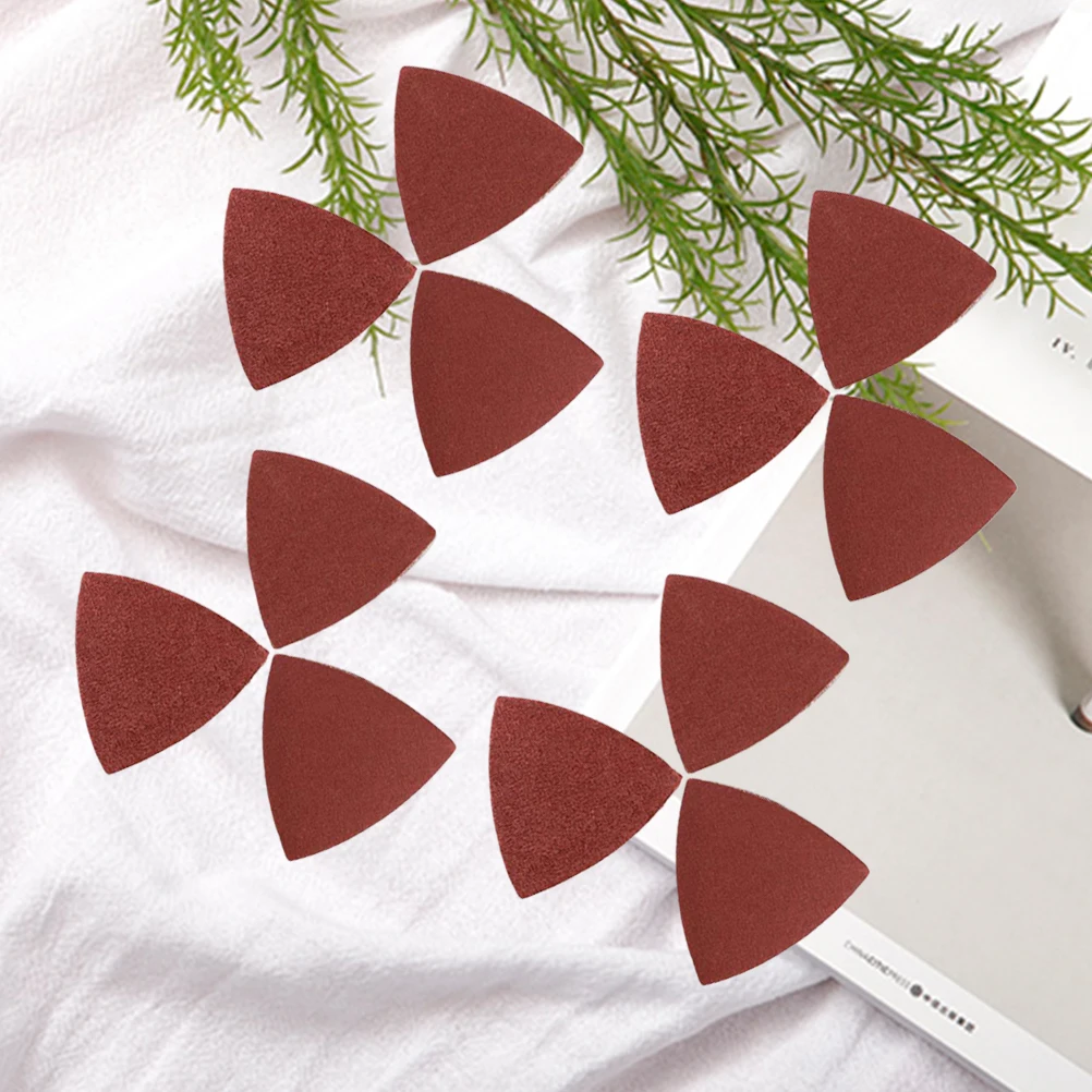 

100 Pcs S paper Self Discs Triangular Polishing Pad Grit Aluminum Oxide Wood Metal Plastic Glass Stone Rubber