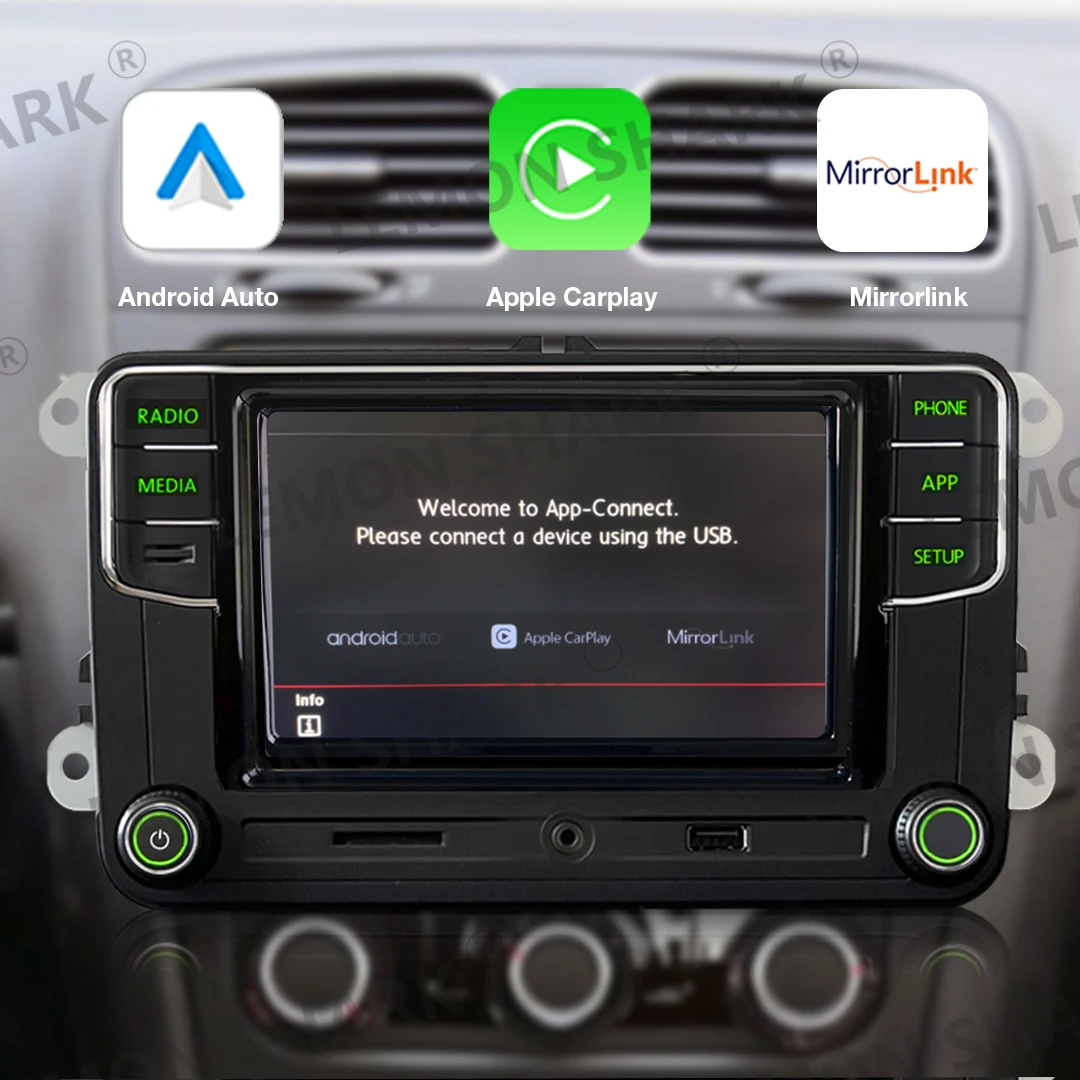 RCD330 Plus Android Auto Carplay Car Radio Noname RCD340G Green Button 6RD 035 187B  For Skoda Octavia Fabia Superb Yeti