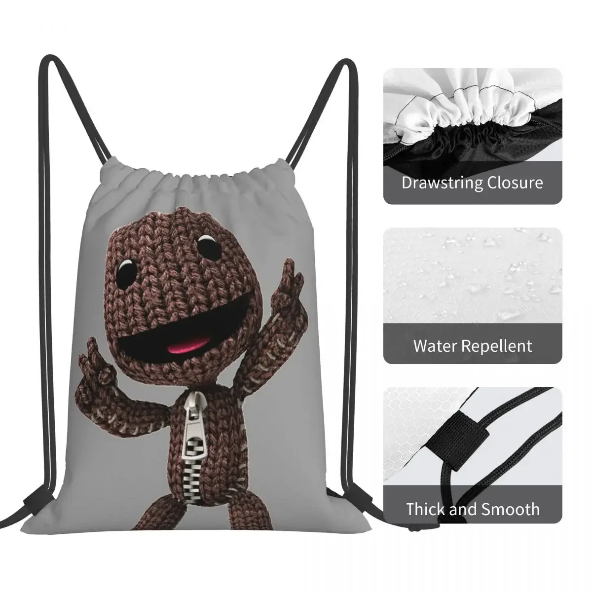 LBP Sackboy Backpacks Multi-function Portable Drawstring Bags Drawstring Bundle Pocket Sports Bag BookBag For Man Woman Students