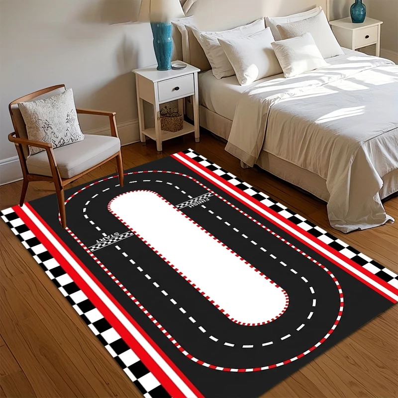Car Play Mat for Boys and Girls Highway City Traffic-Themed Rugs for Kids Toy Cars Kids Rugs for Playroom Non-Slip Kids Play Rug