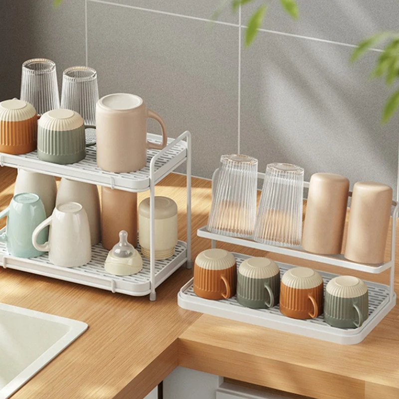 

AA50-Coffee Cup Stand Food Grade Metal Cup Rack Stand Multifunctional Storage Rack Rustproof Coffee Cup Drain Holder