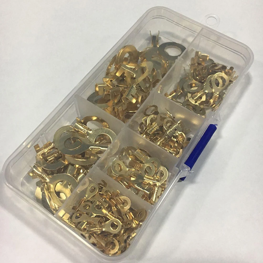 

150 Pcs Circular Wiring Tab Cold-Press Cable Lugs Electric Wire Connector Terminal