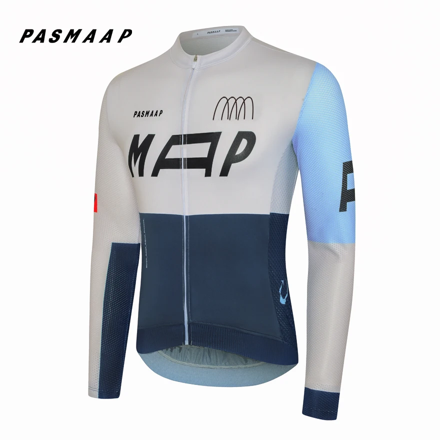 2024 PASMAAP Cycling Jersey Long Sleeve Pro Team Jersey MTB Road Bike Clothing Maillot Ciclismo Hombre Breathable Bicycle Shirt