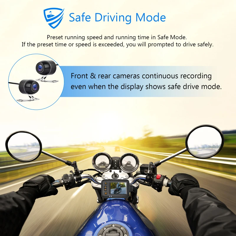 2 inch Motorcycle  Driving Recorder HD 720P Front And Rear Dual Recording Machine Waterproof Wiring Control Riding Recorder