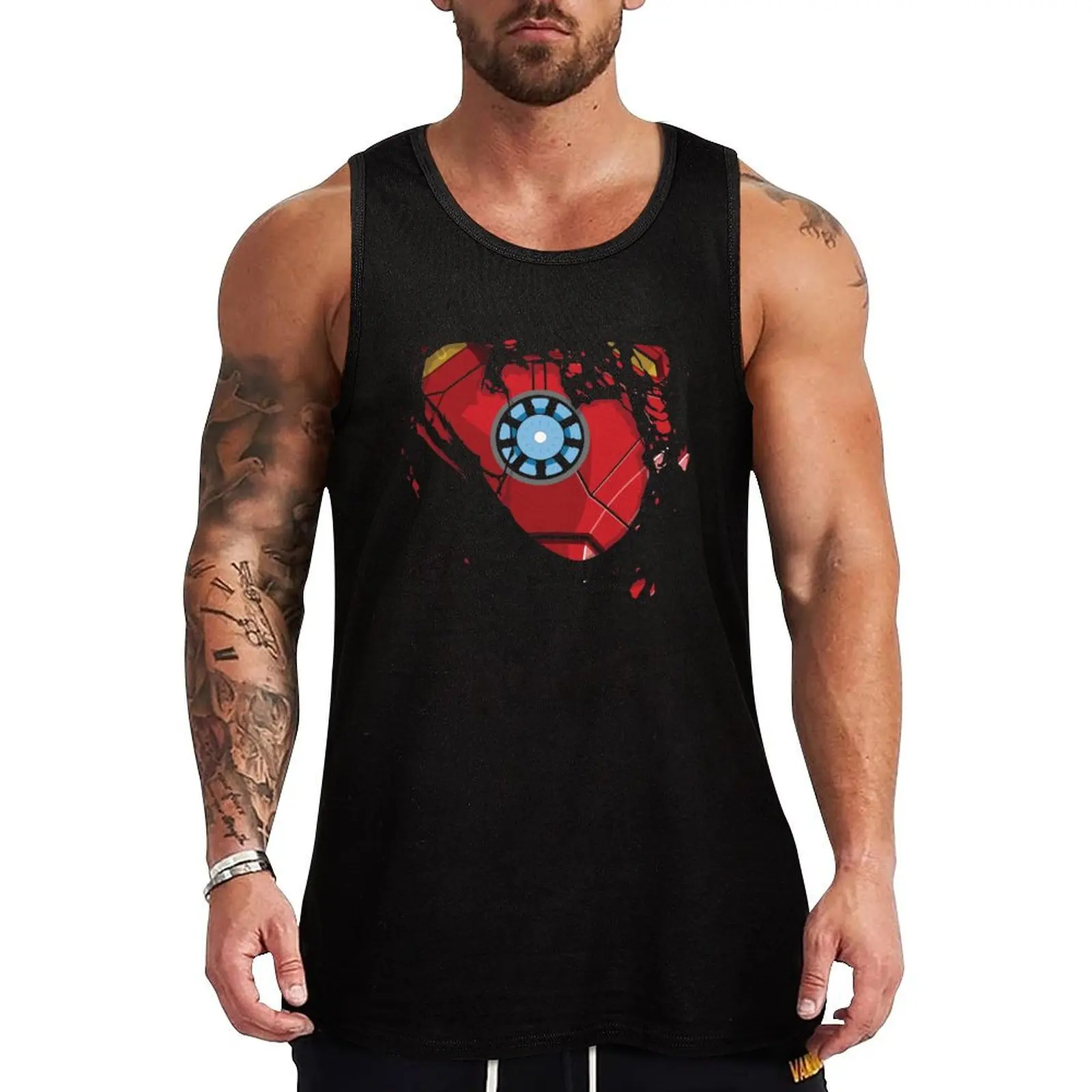 Ripped Reactor Tank Top vest men t-shirts for Men's gym