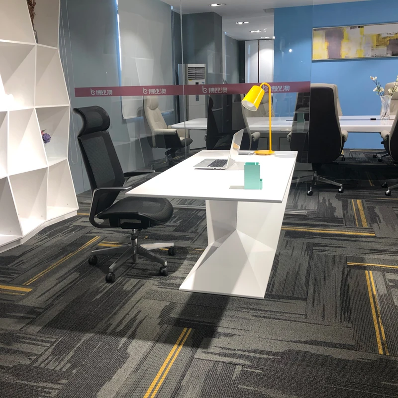 Wooden Glossy I Shape Smart Home Nordic Style Pink White Modern Executive CEO Computer Full Office Desk