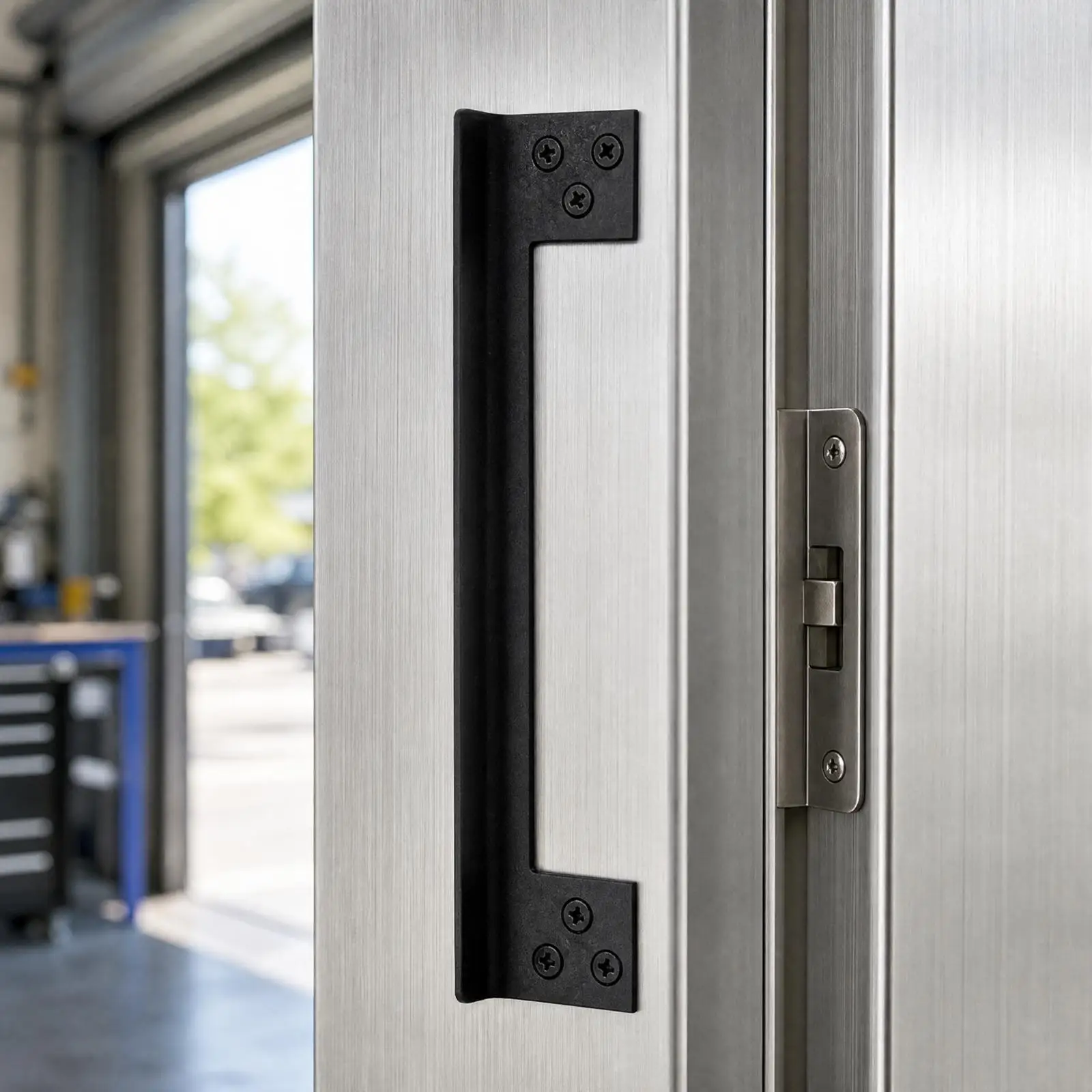 L Shape Door Latch Protector Stainless Steel Outswing Entry Door Security Shield Anti Card Access for Home