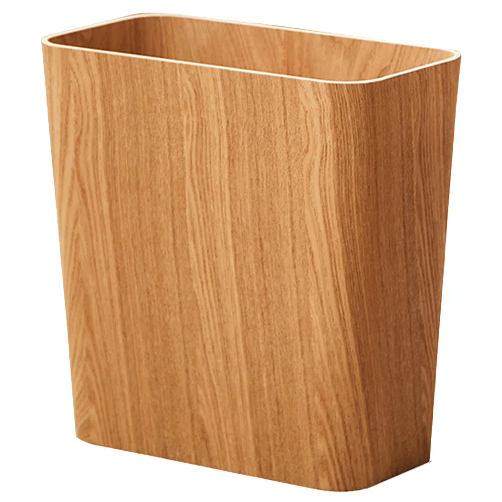 Japanese Light Luxury Sandwich Wooden Trash Can Bedroom Refuse Sacks Waste Container Garbage Paper Bucket Storage Bin Basket