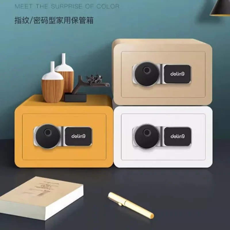 New Mini Mini Safe Home Bedroom Bedside Table Office Fingerprint Key Unlock All Steel Safe