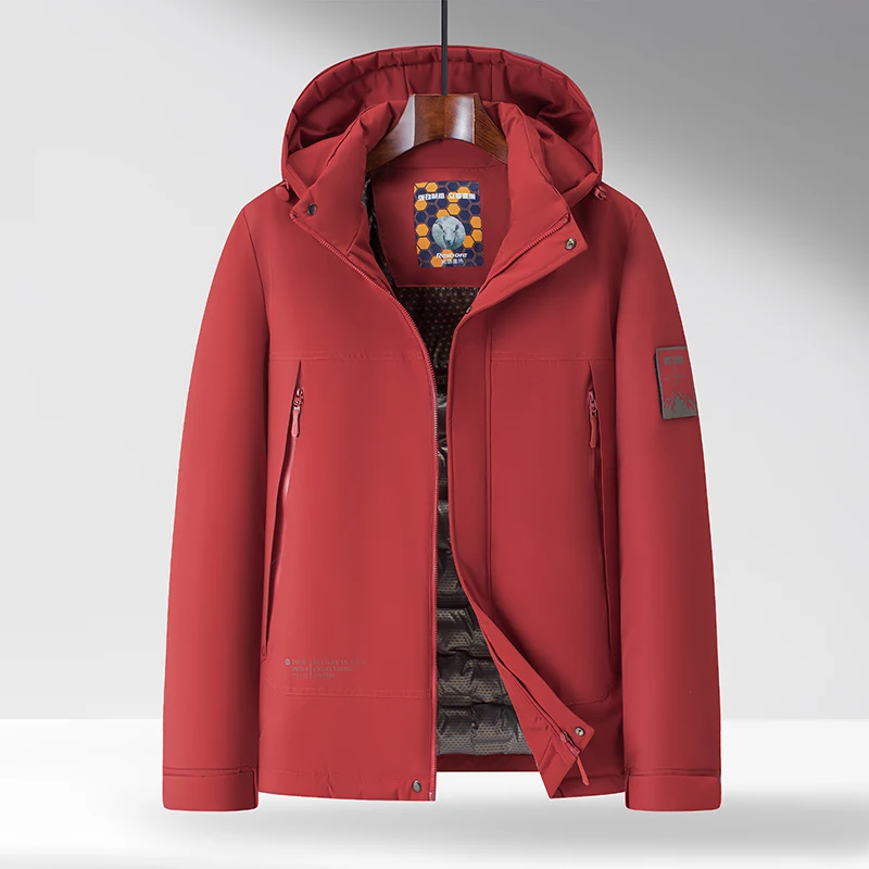 

Утепленная хлопковая куртка с капюшоном для мужчин среднего возраста, съемная, зимняя, теплая, повседневная, приталенного кроя, большие размеры в наличии