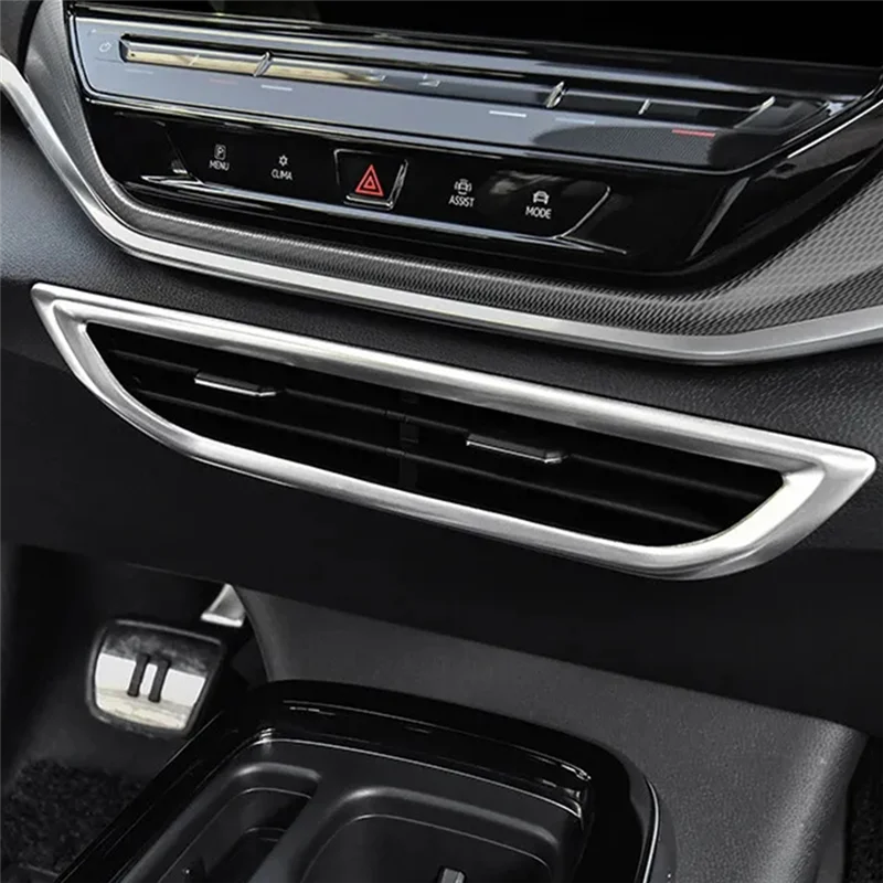 سيارة التحكم المركزي تكييف الهواء منفذ تنفيس غطاء إطار الكسوة لشركة فولكس فاجن ID.4 ID4 2021-2023 أجزاء السيارة الداخلية #3