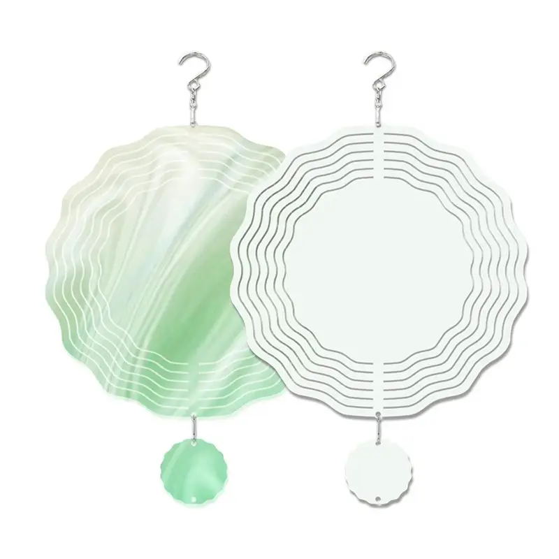 AB11 Sublimation Wind Spinners, 2 Pack 10 Inch 3D Wind Spinner Blanks, Aluminum Hanging for Yard Garden Art, DIY Outdoor