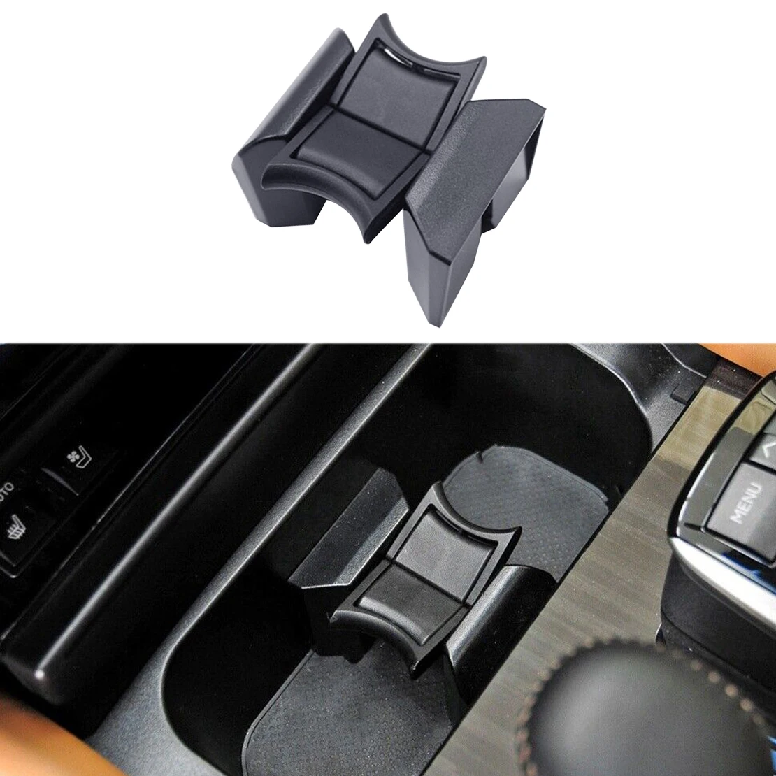 Black Center Console Cup Holder Insert Divider Fit for Lexus GS350 GS450h GS300 GS200t GS F 55618-33010 ABS Plastic