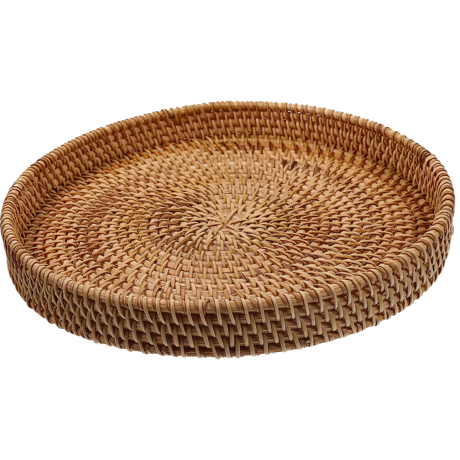 

Rattan Storage Basket Coffee Tray Plate Holder Food Cake Extra Decoration