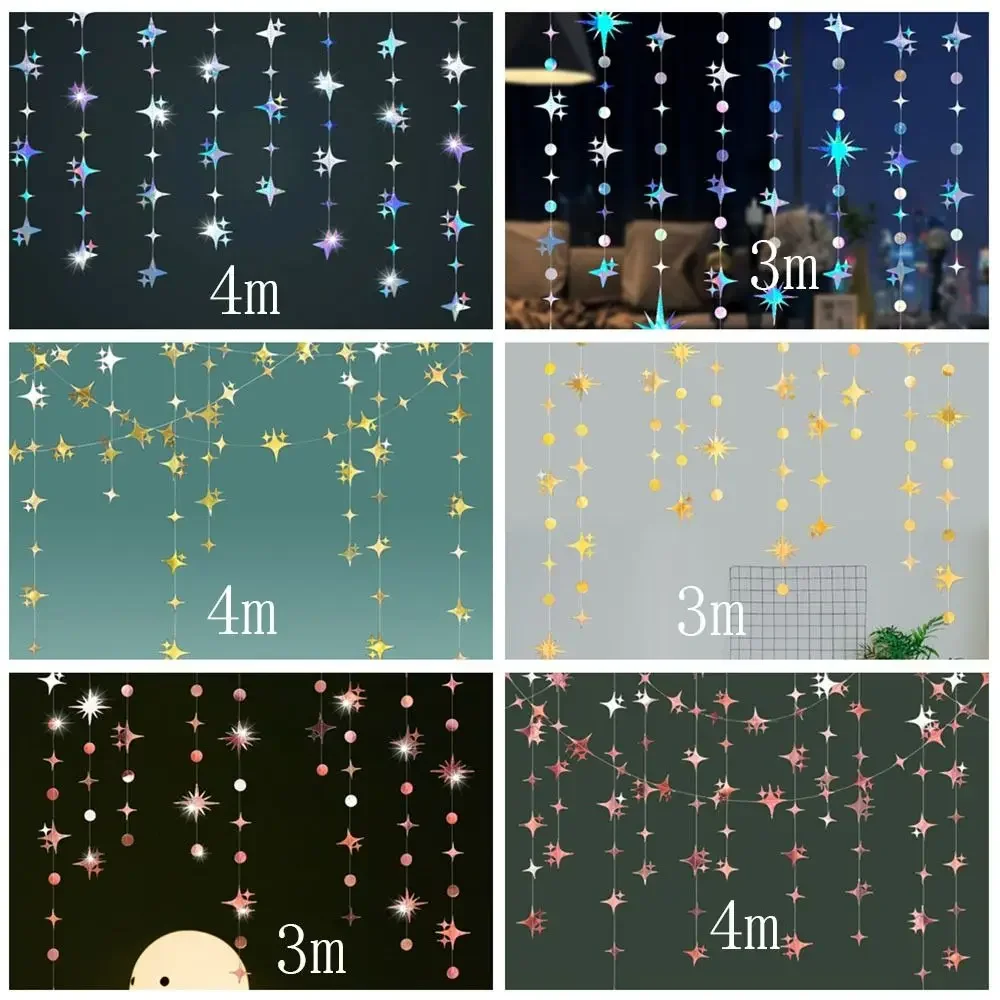 

Creative Star Circular Paper Banner Garland Hanging Pendant Birthday Party Romantic Wedding Room Wedding Decoration Supplies