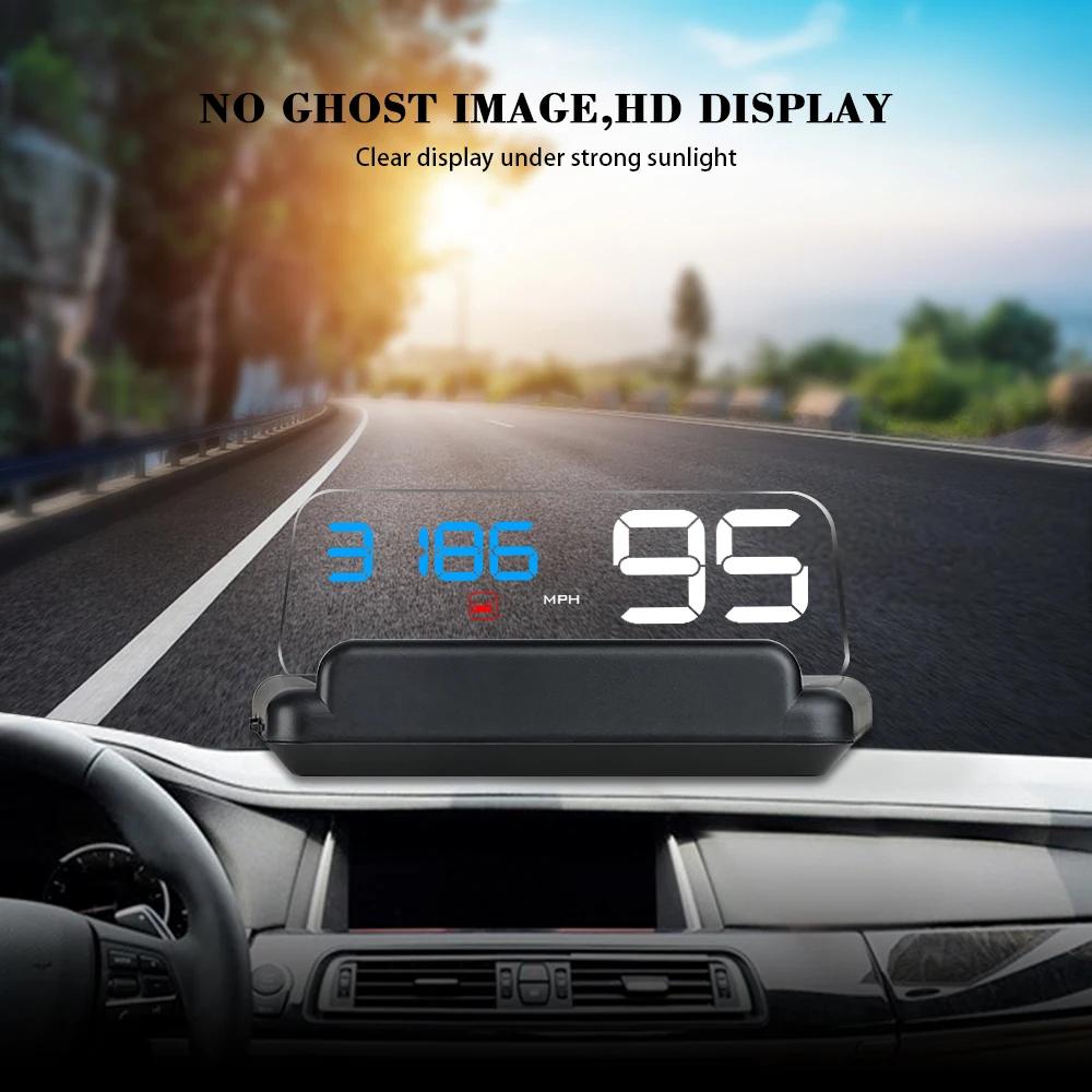 C500 BLUE OBD Gauge Display Car Head Up Display LCD Car HUD Turbo Gauge Digital Odometer Universal Speed On-board Computer T900