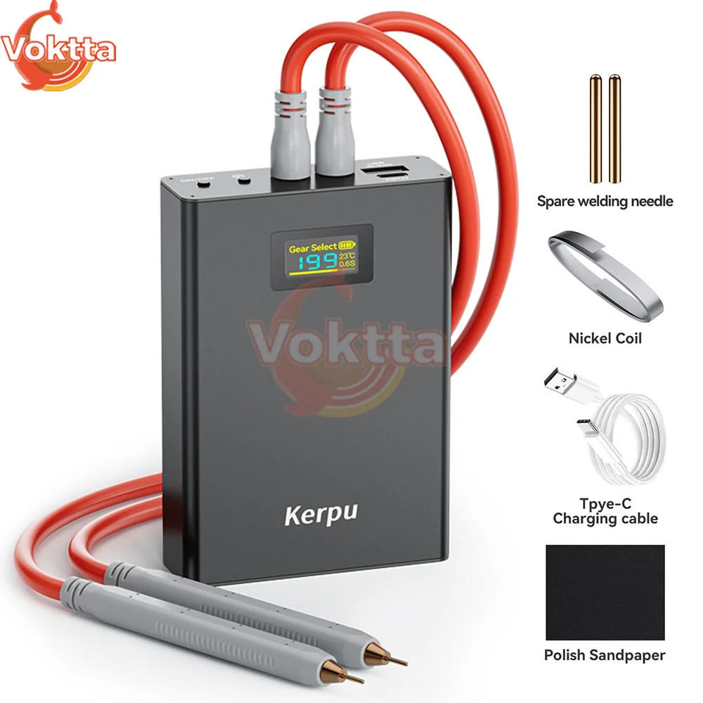 

DC 5V 199-Gears Adjustable Spot Welder Color Screen Pocket Power Bank Spot Welding Machine DIY 18650 Battery Nickel Sheet