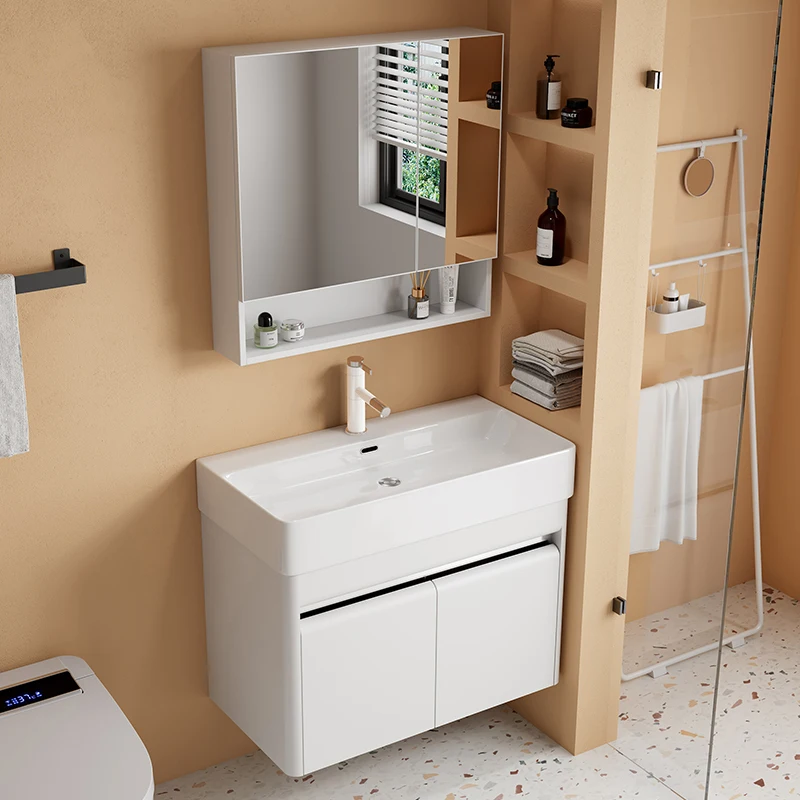 

White Vanity Cabinet Set Makeup Vanity Sets Wall Mounted Stainless Steel for Hotels Wholesale Furniture