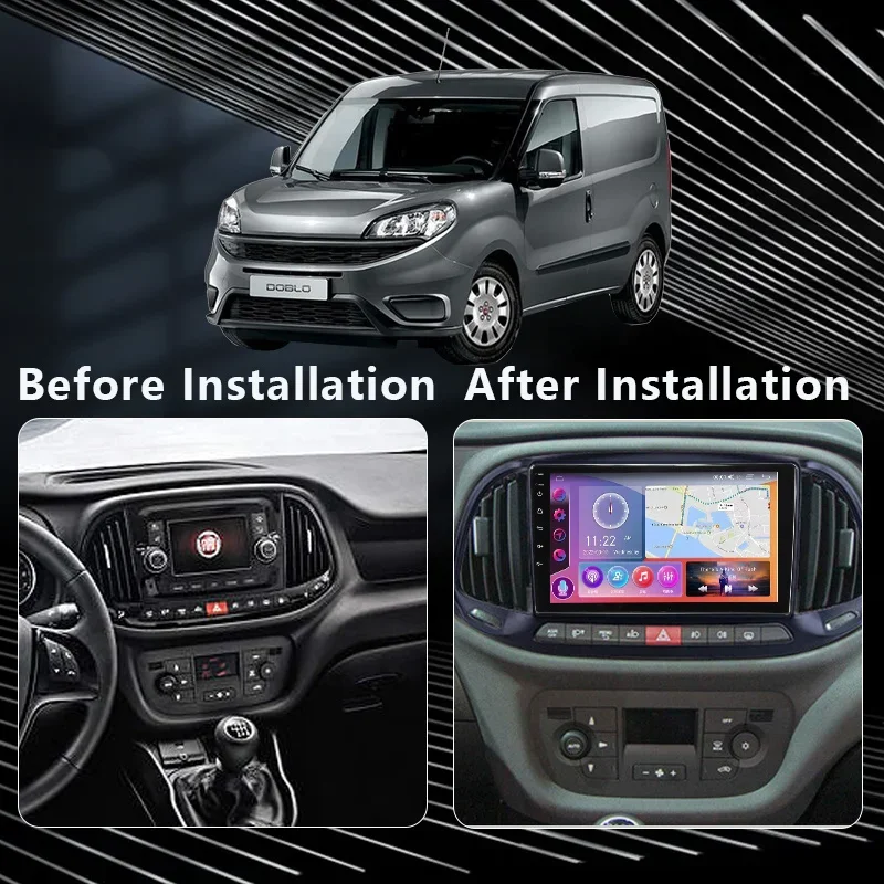 QSZN For Fiat Doblo 2015 - 2019 2K QLED Android 13 Car Radio Multimedia Video Player GPS AI Voice CarPlay Head Unit 4G Stereo