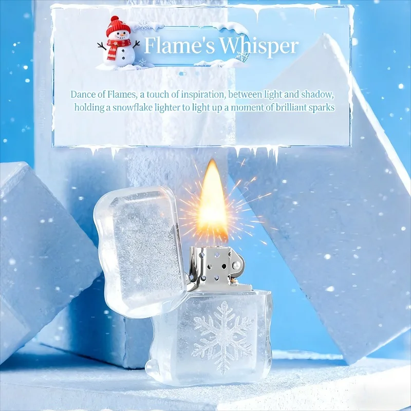 

ZORRO Snowflake Flowing Sand Craft Kerosine Lighter Personalized Snowflake Pattern Grinding Wheel Windproof Cigarette Lighter