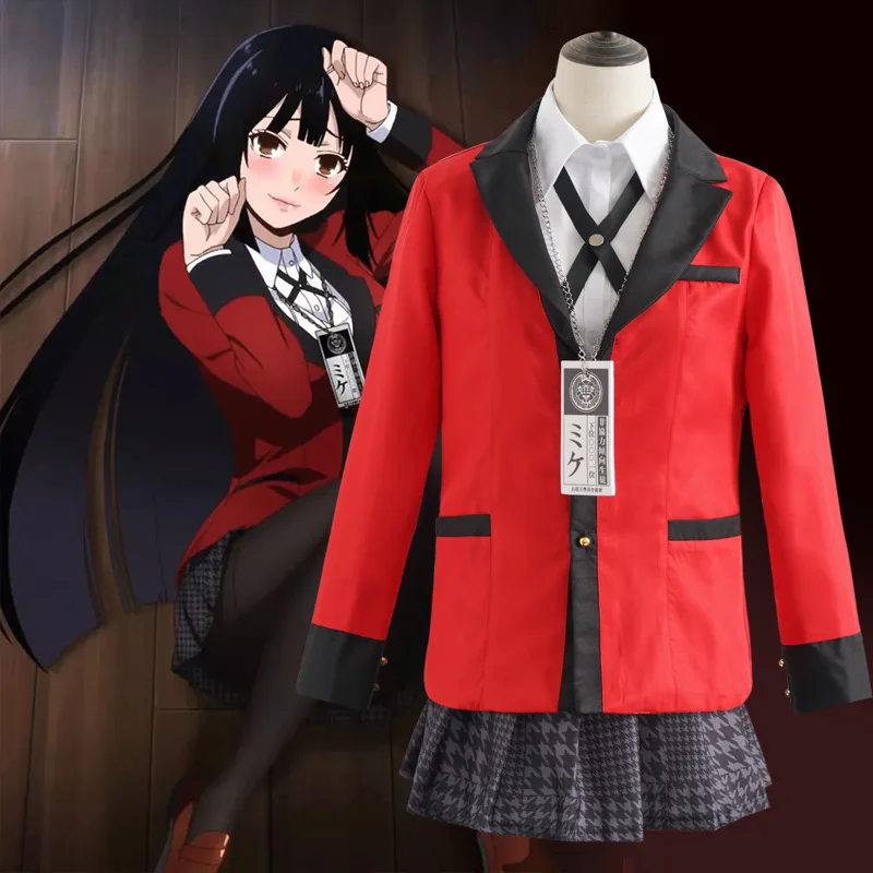 

Jabami Yumeko Cosplay Anime Kakegurui Yumeko Jabami Cosplay Costume Wig School Uniform Halloween Costumes for Women