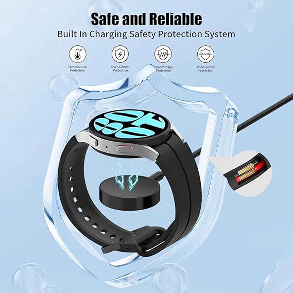 USB-C and USB-A Magnetic Wireless Charger Compatible For Samsung Galaxy Watch with 1m Charging Cable Charger