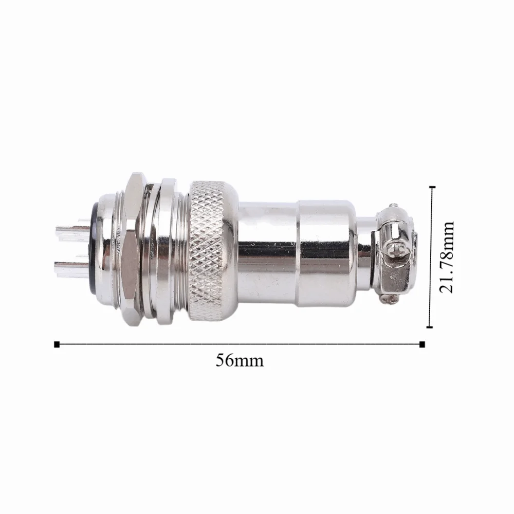 2 PCS Zinc Alloy Shell Aviation Plug Connector Silver Copper Silver Plated Male Female Plug 250V 4 Pin Circular Adapter