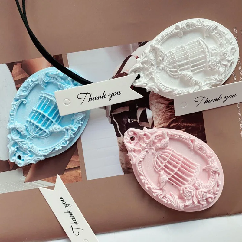 Bird Cage Aromatherapy Wax Pendant Gypsum Silicone Molds For Car Decoration DIY Wheat Plaster Pendant Mould