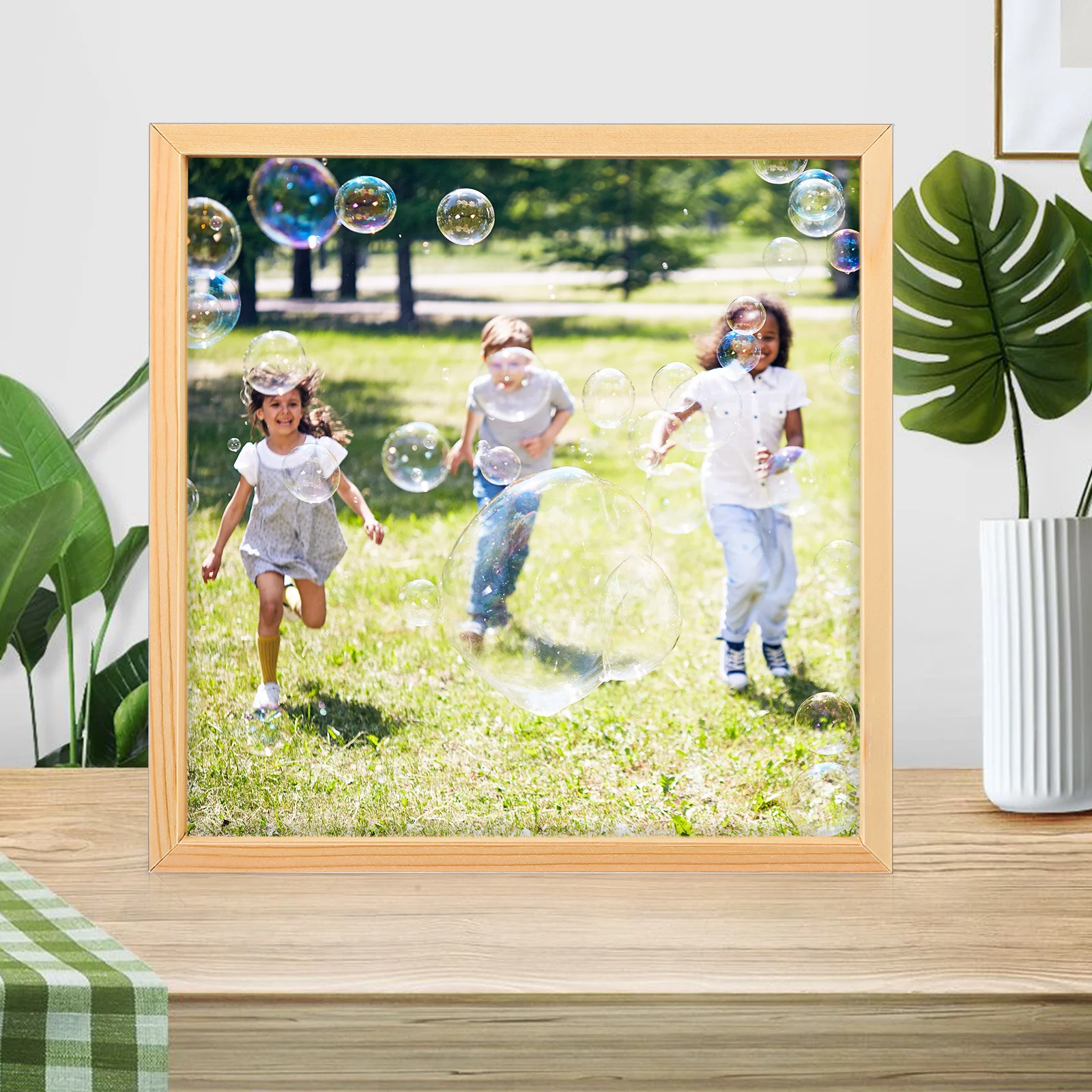 

4Pcs Wooden DIY Craft Photo Frames Unfinished Wood Panels for Painting Tabletop Display Wood Panels for Painting