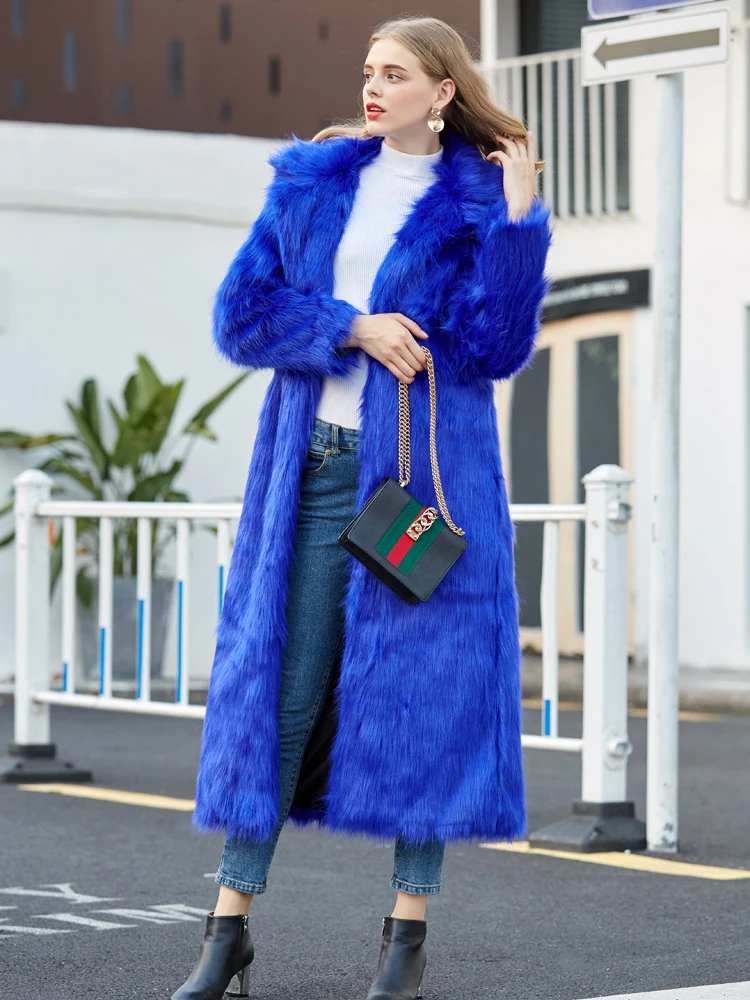 ZADORIN High Street หรูหรายาว Faux Fur Coat Vintage Slim สีแดงสีชมพู Faux ขนสัตว์ Fluffy เสื้อผู้หญิง Pele