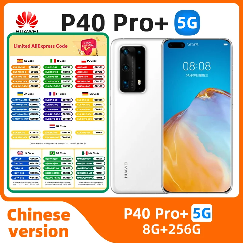 HUAWEI P40 Pro+ 5g Smartphone Kirin 990 5g  6.58inch 90HZ Screen 50MP Camera 3800mAh 40w Charge HarmonyOS Original Used Phone