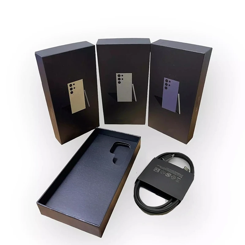 

NEW Empty Phone Packing Boxes For Samsung Galaxy S24 S24Ultra S24Plus S24FE Retail Box with Charge Cord User Manual Seal Sticker