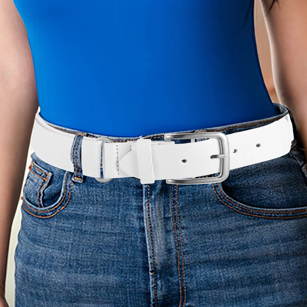 

2 Pcs Outdoor Elastic Belt Men and Women Faux Pu Baseball Belts Softball