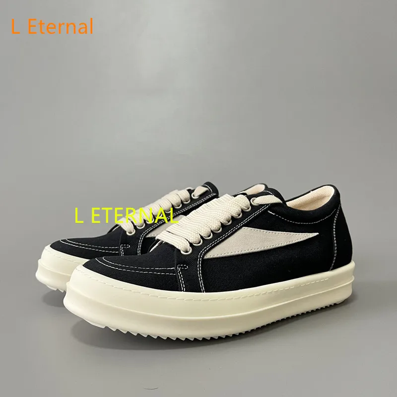 

Women's Rick Shoes Low Cut Genuine Leather Thick Sole Black White Retro Dark Board Boots Trendy 2023 Footwear
