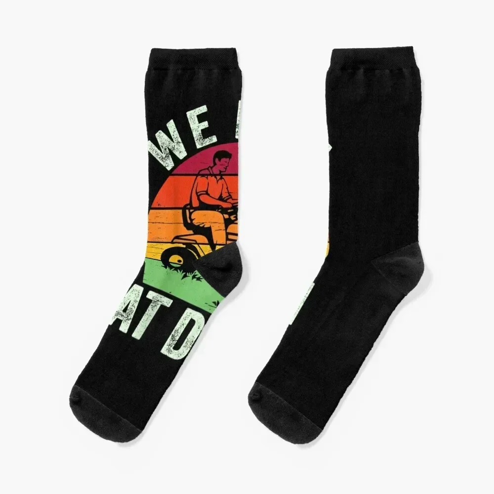 We Ride At Dawn Lawn Mower Farmer Dad Tractor Yard Work Socks happy ankle designer Socks Men Women's