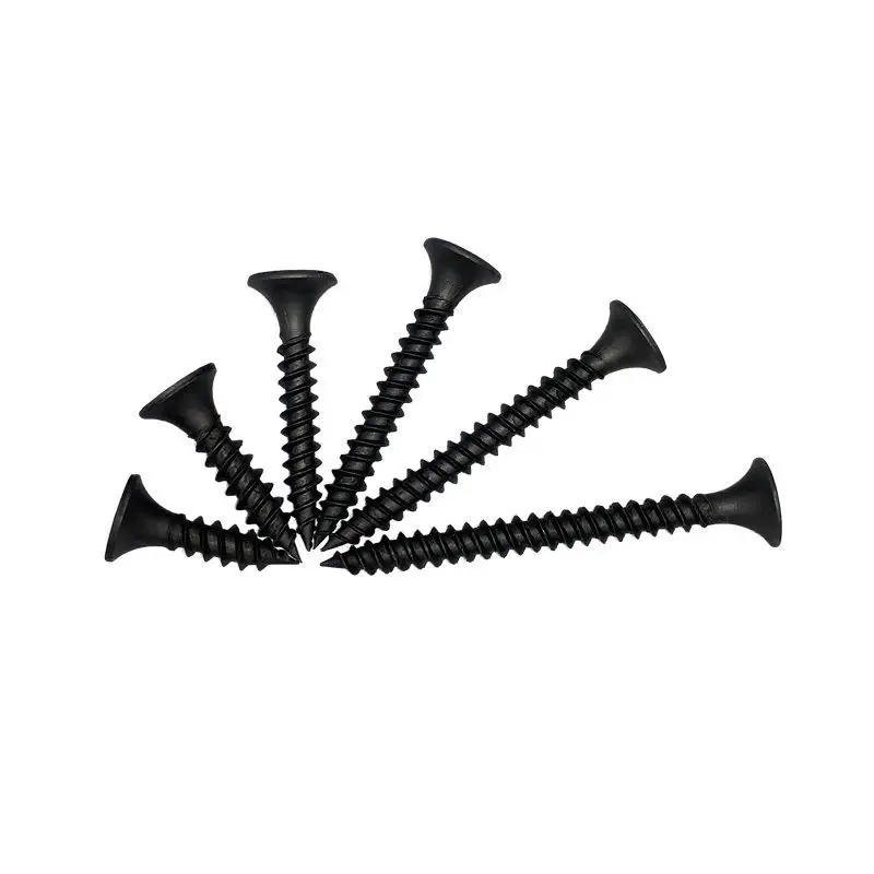 50Pcs M3.5 High-Strength  Drywall Screw Self-Tapping  Woodworking Lengthened Hardened Black Plasterboard Cross