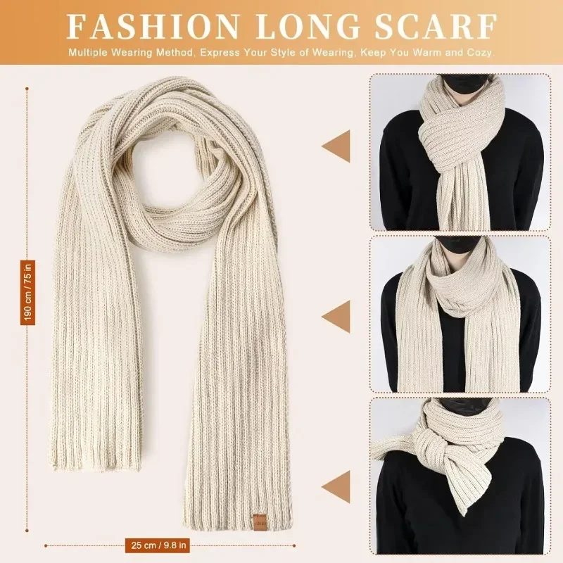 Women's three piece winter warm suit, beanie wool lined scarf neck warm touch screen gloves for cold outdoor warmth