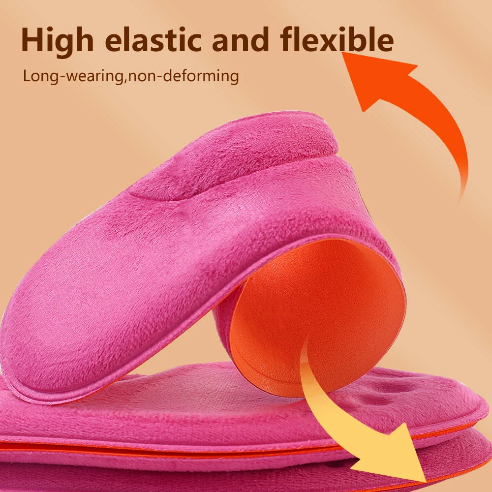 الشتاء الفراء الذاتي التدفئة النعال 1/10 قطعة لينة الحرارية رشاقته نعل رغوة الذاكرة منصات الأحذية أحذية رياضية دافئة إدراج النساء الرجال #4